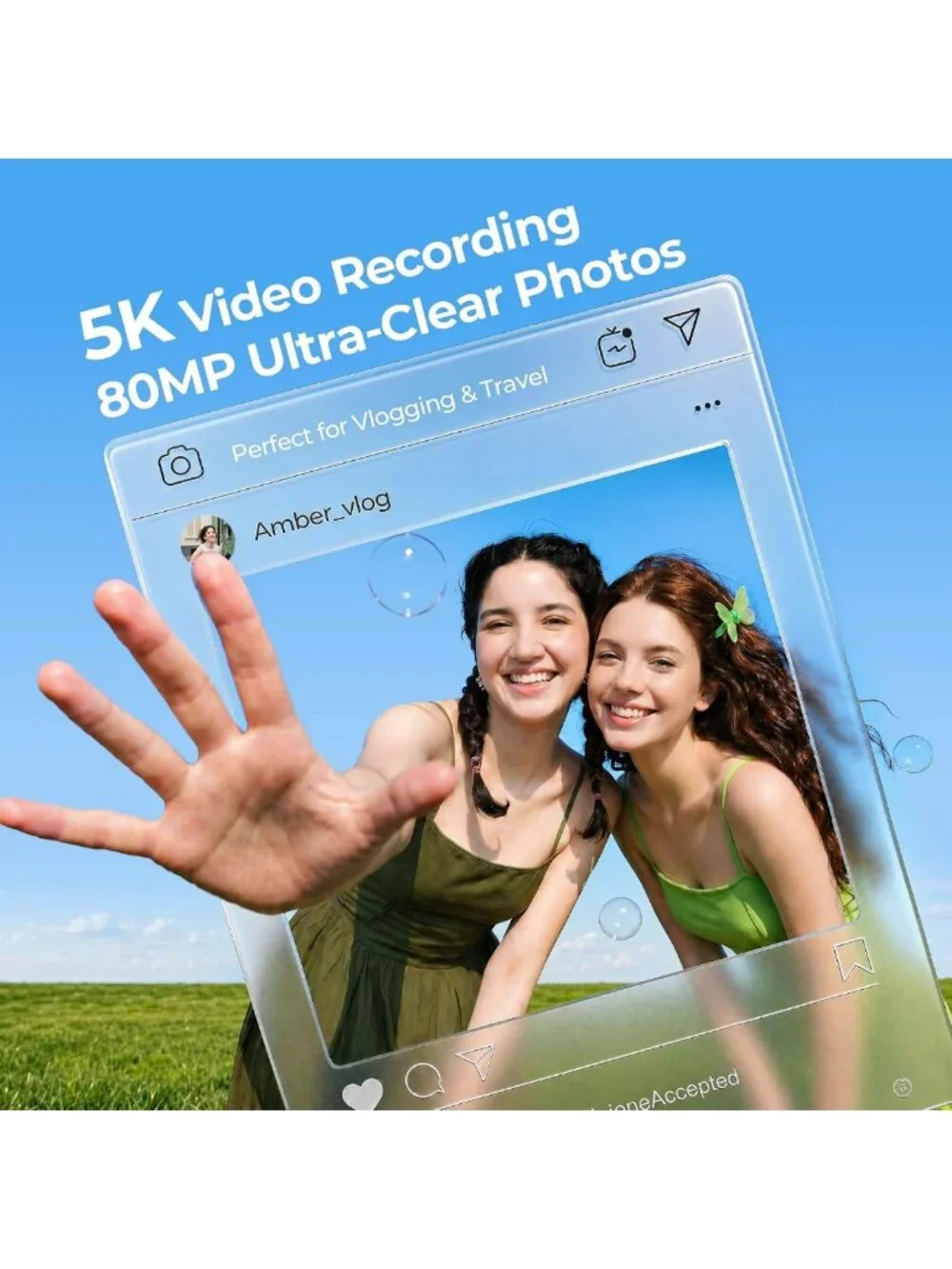 80MP Wi-Fi Digital Camera for Photography - 5K Resolution, 3